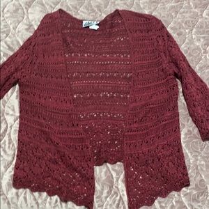 Red short cardigan